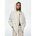 Chaqueta cortavientos blanca para mujer con capucha, bolsillos utilitarios y cremallera - Talla única / Tops / Albaricoque