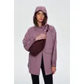 Chaqueta cortavientos con capucha para mujer en color lavanda con bolsillos prácticos - Talla única / Tops / Púrpura Rosa Oscuro