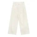 Jean classique pour femme à taille haute, blanc cassé, jambe large et droite - M / Bas / Blanc