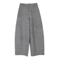 Trendy grey high-waisted wide-leg sickle-cut casual trousers for women, spring 2025 - S / Bottoms / Heather Grey