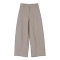 Casual wide-leg sweatpants for women in taupe with decorative stitching - M / Bottoms / Beige Camel