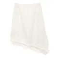 Elegante falda asimétrica blanca con delicado encaje para un look veraniego chic. - M / Bottoms / Blanco