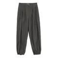 Klassische lockere Jogginghose mit Karomuster und hohem elastischem Bund für Damen - M / Unterteile / Schwarz-Grau Kariert