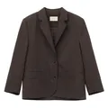 Blazer sottile marrone scuro elegante e semplice per donne professioniste in autunno - Taglia unica / Top / Marrone scuro