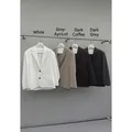 Giacca blazer casual sottile in stile coreano minimalista in quattro colori eleganti - Taglia unica / Top / Grigio scuro