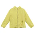 Dames limegroene outdoor sportjas met capuchon en drievoudig waterafstotende stofafwerking. - Geelgroen