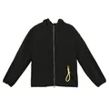 Zwarte dames outdoorjas met capuchon, waterdicht, ritssluiting en detailzakje - M / Tops / Zwart