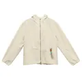 Lichtgewicht crèmewitte outdoorjas voor dames met capuchon, rits en decoratieve hanger - Abrikoos