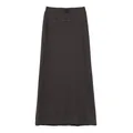 Comfortable dark grey modal knit maxi skirt for women with elegant straight cut design - S / Bottoms / Gray