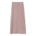 Elegant dusty rose modal knit maxi skirt in a minimalist straight casual athletic style - S / Bottoms / Pink