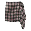 Grembiule a portafoglio retrò a quadri con bordi sfrangiati e chiusura laterale - Taglia unica / Pantaloni e gonne / Quadri Grigi