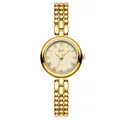 Elegant Gedi gold women's quartz watch with vintage dial and bead chain strap. - Gold Case Light Gold Dial (52117)