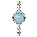 Gedi vintage silver women's quartz watch with light blue dial and bead chain bracelet - Silver Case Light Blue Shell Dial (52117) / Silver