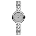 Elegant Gedi silver quartz watch with a unique multi-row bead link bracelet - Silver Case Light Gray Dial (52117) / Silver