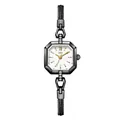GEDI minimalist octagonal quartz watch for women featuring black woven steel strap - One Size / Black Case White Dial Black Band