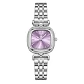 GEDI elegant women's quartz watch featuring purple sunray dial and silver steel band - Silver Purple