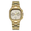 GEDI luxury gold women's quartz watch with square dial and multi-function steel strap - Gold Case Gold Dial