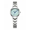 GEDI women's quartz watch with light blue dial and thin silver steel strap variant - Silver Case Blue Dial (Blue Hands)