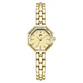 Elegant gold women's quartz bracelet watch featuring a retro octagonal dial design - Gold Case Champagne Dial