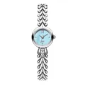 Elegant Gedi women's quartz watch featuring a blue mother-of-pearl dial and silver chain - Silver Case Silver Markers Light Blue Dial Silver Band