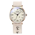 Elegant ladies quartz watch with rose gold case and cream fabric 'Gedi Sport' strap - One Size / Male Style / Rose Gold Case White Dial Apricot Nylon Strap