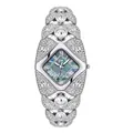 Luxury silver women's quartz watch featuring a diamond-encrusted bangle bracelet design - JW964 Bracelet Style (JW964) / Silver Case Blue MOP Dial Silver Bracelet (Not Waterproof)