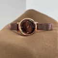 Elegant GEDI ladies quartz watch with brown sunray dial and rose gold mesh strap - Coffee Dial Rose Gold Mesh Band / Rose Gold