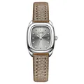 Orologio al quarzo quadrato GEDI da donna con cinturino in pelle marrone vintage - Quadrante Quadrato (13118 Pelle) / grigio elefante