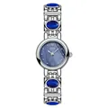 GEDI vintage ethnic style women's bracelet watch with blue stones and silver band - Deep Sea Blue Cat Eye