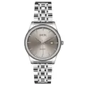 GEDI elegant silver stainless steel quartz watch with calendar display for men and women - Men's Silver Case Gray Dial