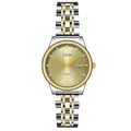 Professional GEDI two-tone silver and gold stainless steel quartz watch with date - Women's Two-tone Gold Dial