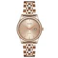 GEDI minimalist rose gold stainless steel quartz watch with calendar display - Men's Rose Gold Case Rose Dial
