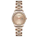 GEDI elegant rose gold stainless steel quartz watch for couples with date window display - Women's Rose Gold Case Rose Dial
