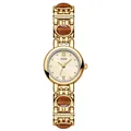 GEDI vintage gold-tone bracelet watch featuring tiger eye stone accents - Amber Cat Eye