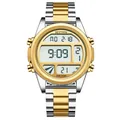 Montre de sport numérique étanche multifonctionnelle pour homme avec bracelet en métal doré - Cadran Bicolore (202) / Bicolore (Or & Argent)
