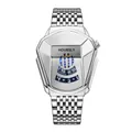 Hoursly herenhorloge met unieke slangenkopvorm van gepolijst roestvrij staal in zilver - Zilver Wit (Stalen Band)
