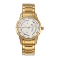 Montre à quartz créative pour homme dorée avec cadran rotatif et élégants index en cristal - Style Cadran Blanc Boîtier Or / Or Blanc