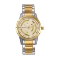 Montre à quartz pour homme avec cadran créatif et bracelet en métal bicolore or argent - Style Bracelet Bicolore Cadran Rotatif / Bicolore (Or & Argent)