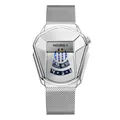 Uniek Hoursly heren quartzhorloge slangenkop-ontwerp met zilveren mesh-armband - Zilver Wit Milanese Mesh Band