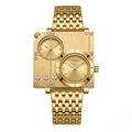 Montre à quartz BESTWIN de luxe pour homme en or avec double affichage de l'heure - Tout Or