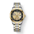 Montre à quartz squelette BESTWIN pour homme avec bracelet en acier bicolore - Two-Tone Gold/Black