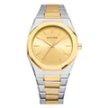 Reloj de cuarzo BESTWIN bicolor plata y oro con bisel octogonal y correa - Bicolor (Oro y Plata)