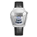 BESTWIN luxury pentagon alloy case men's quartz watch with black leather strap - Silver Case Silver Dial Leather