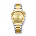 Montre à quartz BESTWIN pour homme avec boîtier bouclier unique et bracelet or et argent - Bicolore (Or & Argent)