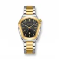 Montre à quartz BESTWIN pour homme avec bracelet bicolore or-argent et cadran noir - Bicolore Noir