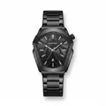 Montre à quartz de luxe BESTWIN pour homme avec boîtier géométrique et bracelet noir - Tout Noir