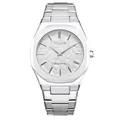 Montre homme BESTWIN en acier argenté avec cadran à motif de feuilles gravé - Argent Blanc