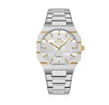 Thin BESTWIN men's business quartz watch featuring silver and gold stainless steel - Two-Tone Gold Case White Dial