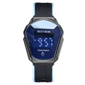 BESTWIN men's LED digital touch watch with blue dial and black silicone strap - Silicone Strap Style (6616LED) / Black & Blue
