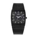 Elegante BESTWIN ultraflache quadratische Quarzuhr für Herren mit schwarzem Netzband - Schwarz